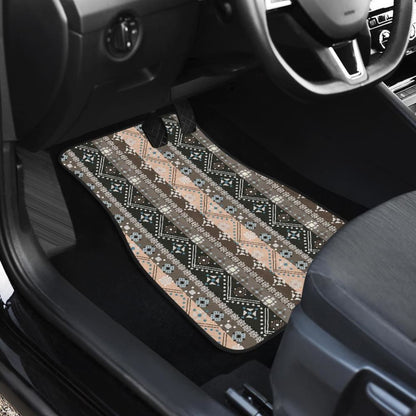 Brown Boho Ethnic Car Floor Mats