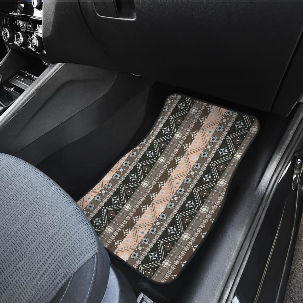 Brown Boho Ethnic Car Floor Mats