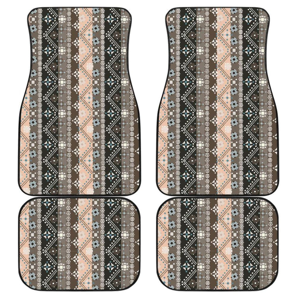 Brown Boho Ethnic Car Floor Mats