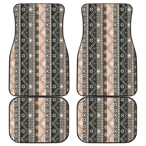 Brown Boho Ethnic Car Floor Mats