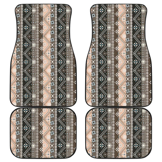 Brown Boho Ethnic Car Floor Mats