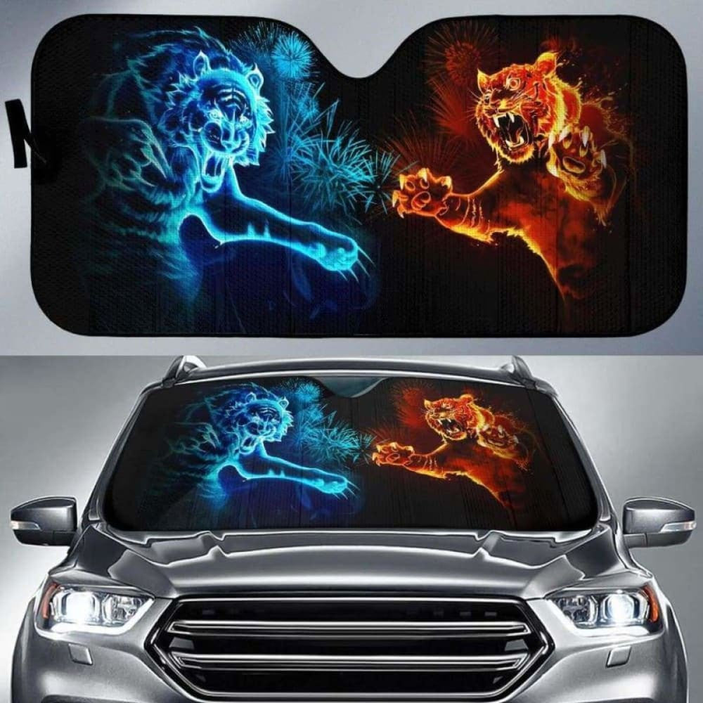 Tiger Fire And Ice Car Sun Shades
