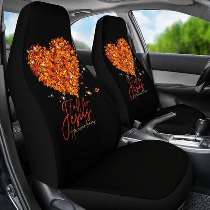 Awesome Fall For Jesus He Never Leaves Car Seat Covers
