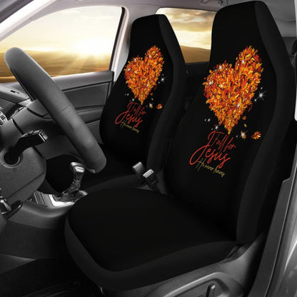 Awesome Fall For Jesus He Never Leaves Car Seat Covers