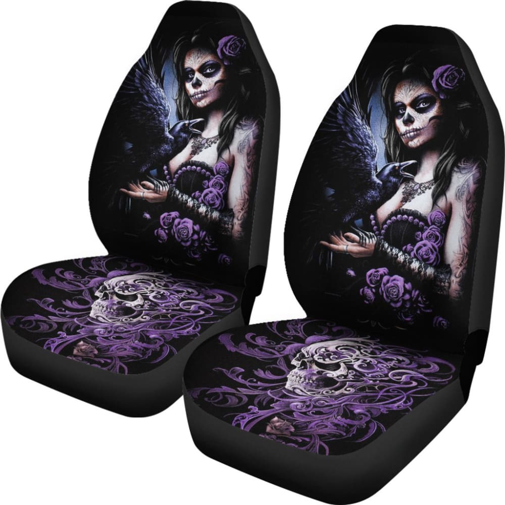 Pcs Sugar Skull Girl Car Seat Covers