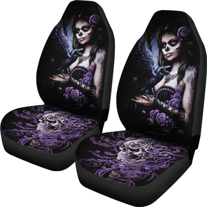 Pcs Sugar Skull Girl Car Seat Covers