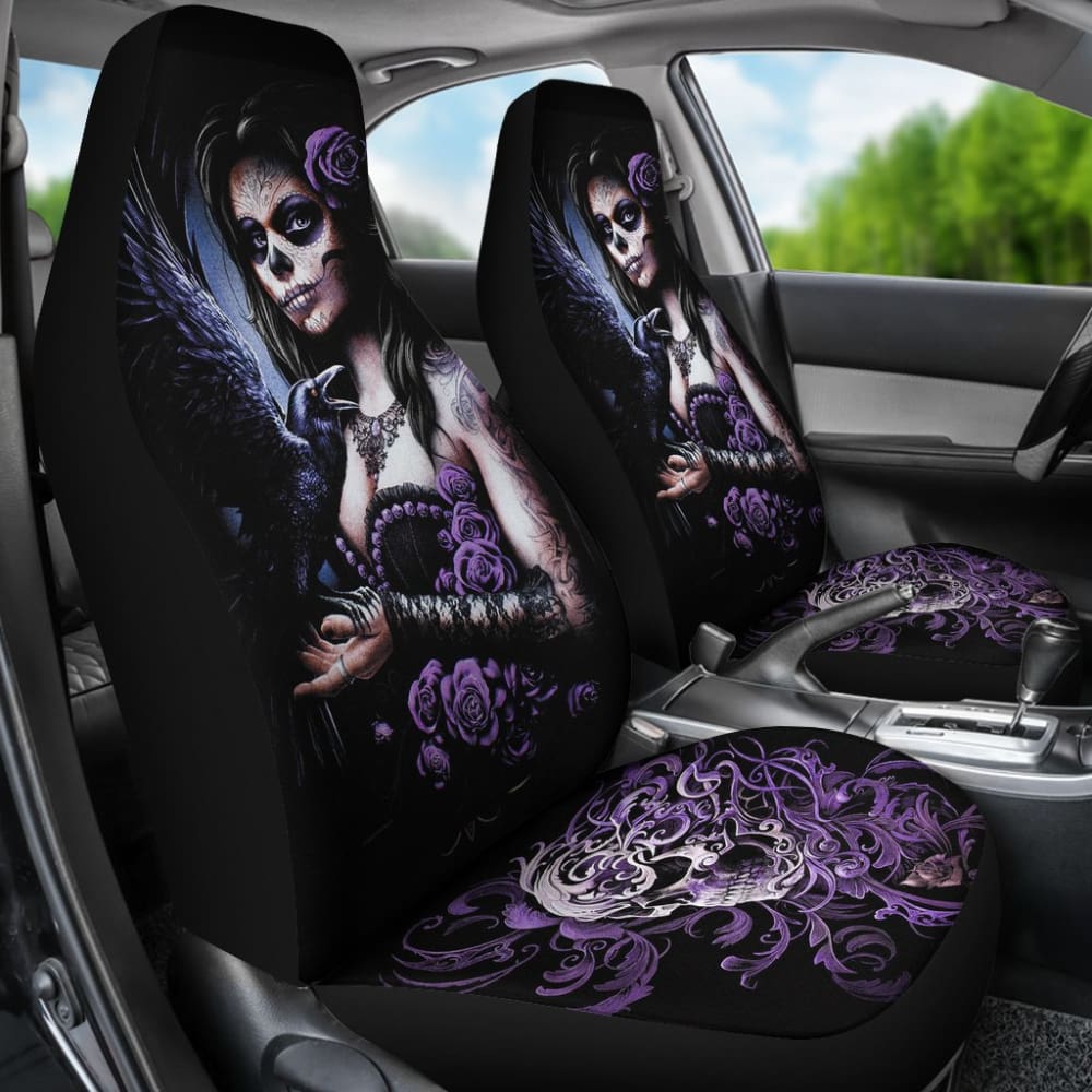 Pcs Sugar Skull Girl Car Seat Covers