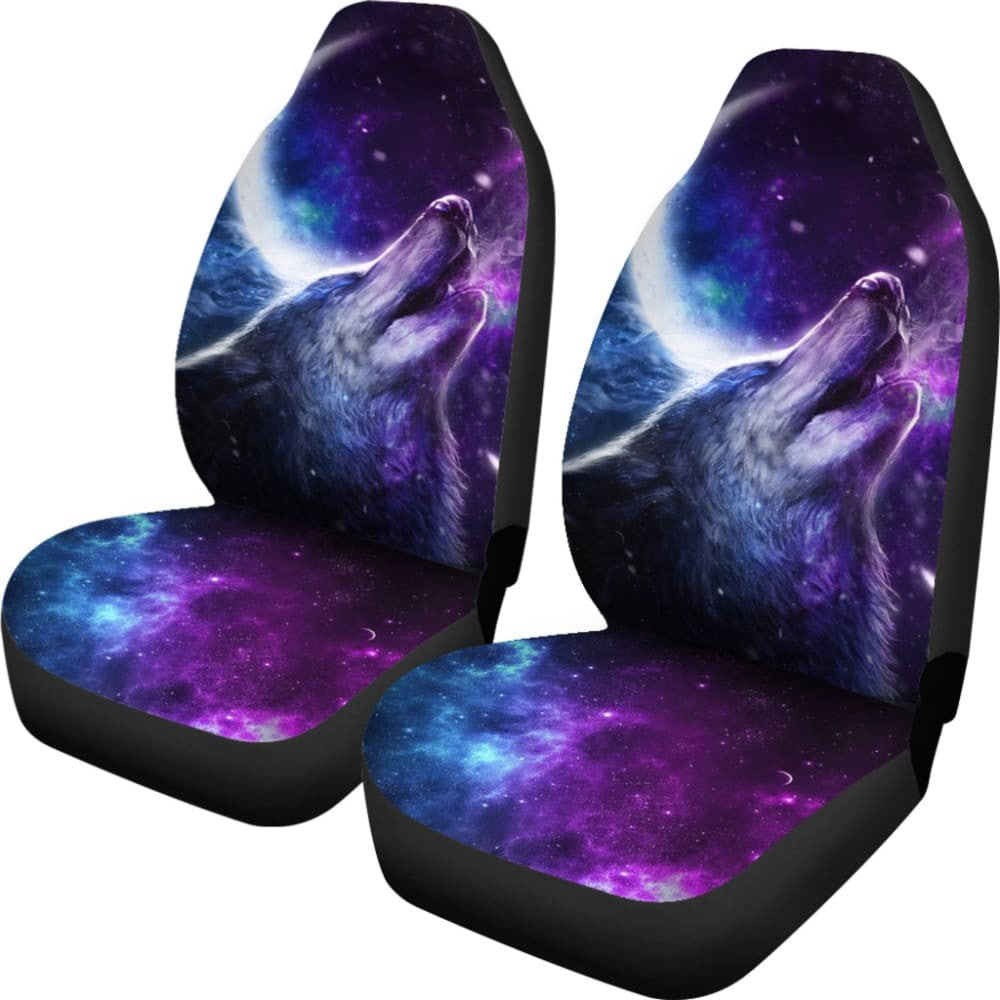 Amazing Galaxy Wolf And Moon Car Seat Covers