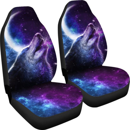 Amazing Galaxy Wolf And Moon Car Seat Covers