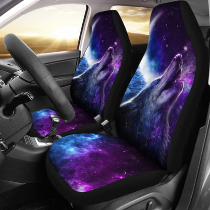 Amazing Galaxy Wolf And Moon Car Seat Covers