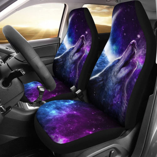 Amazing Galaxy Wolf And Moon Car Seat Covers
