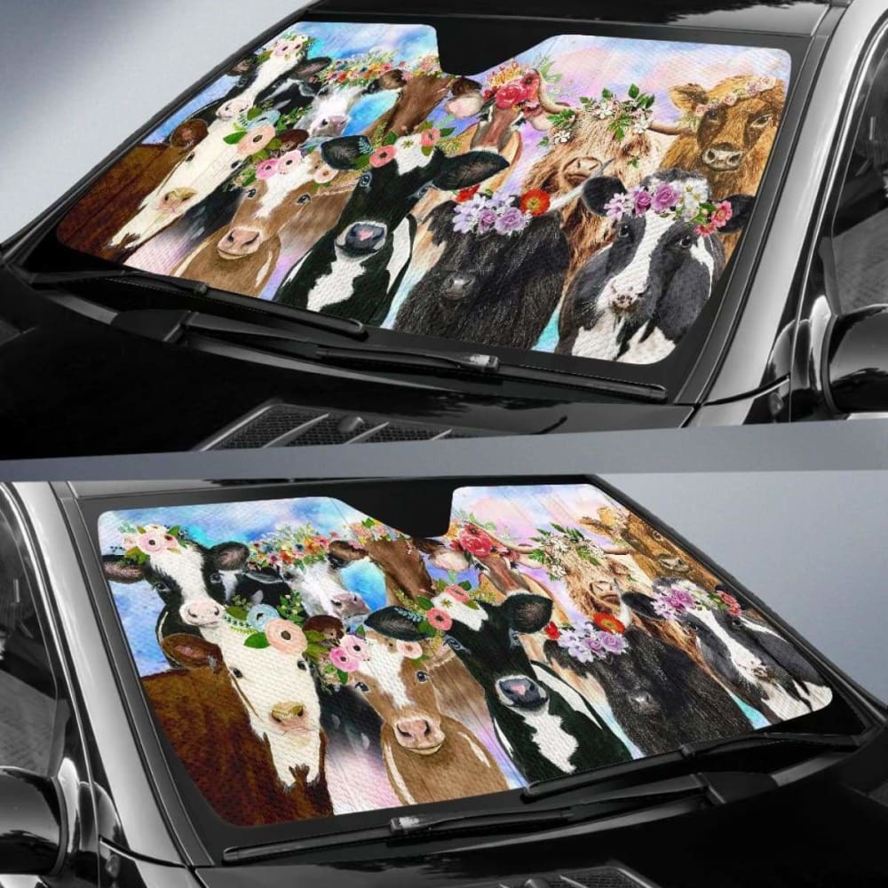 Auto Sun Shades - Cow