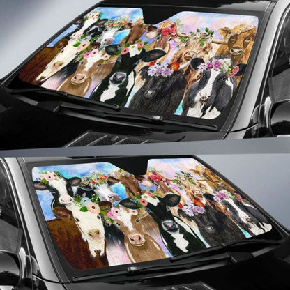 Auto Sun Shades - Cow