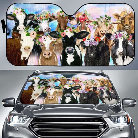 Auto Sun Shades - Cow