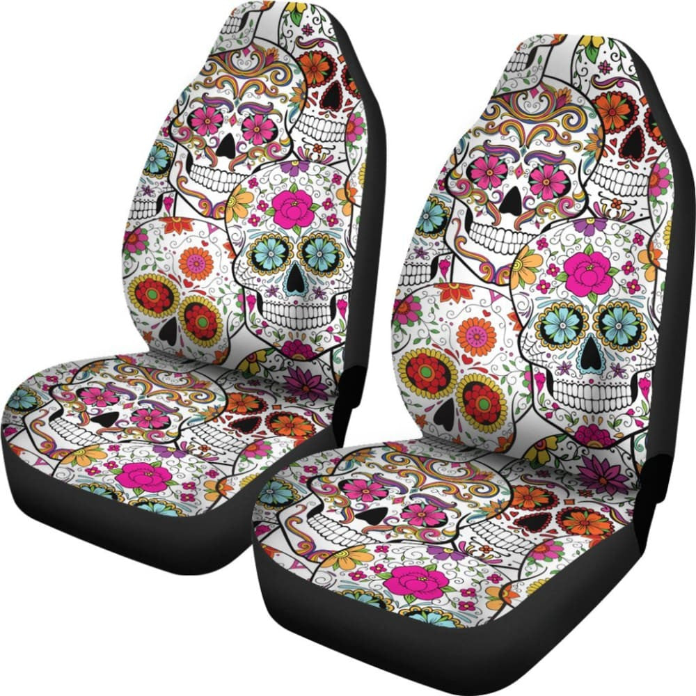 Pink Sugar Skull Car Seat Covers