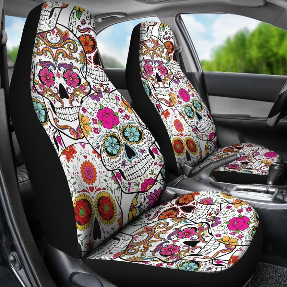 Pink Sugar Skull Car Seat Covers