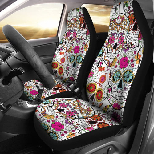 Pink Sugar Skull Car Seat Covers