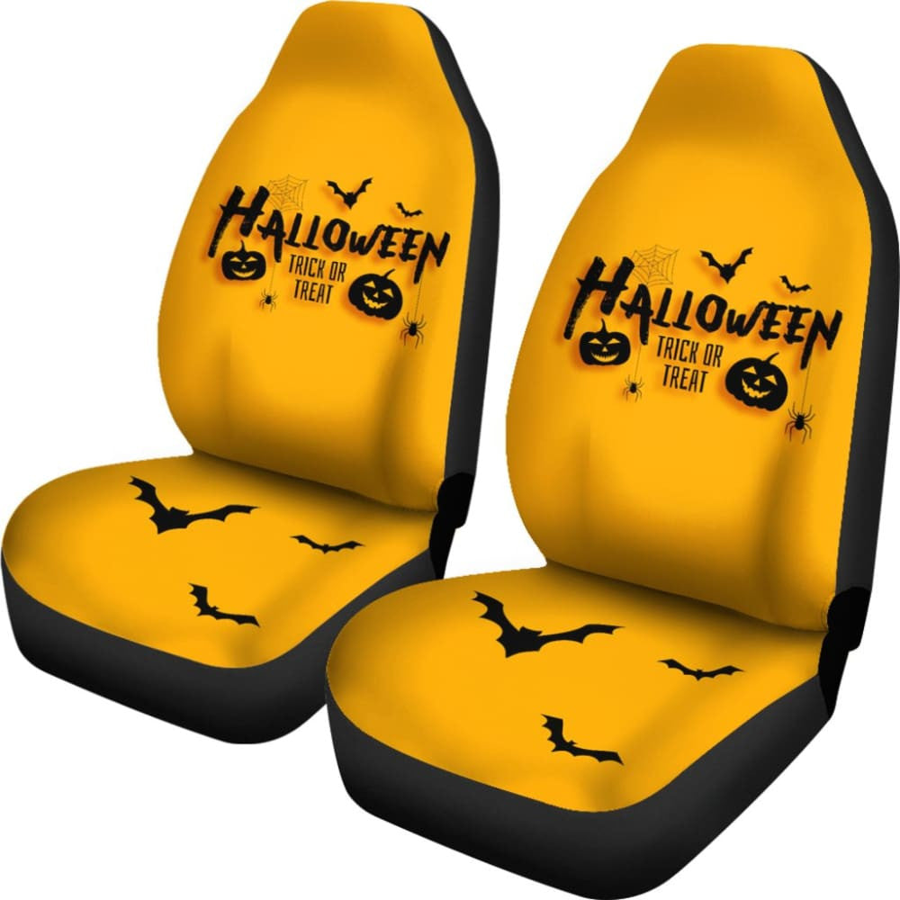 Black Orange Trick or Treat Halloween Car Seat Covers