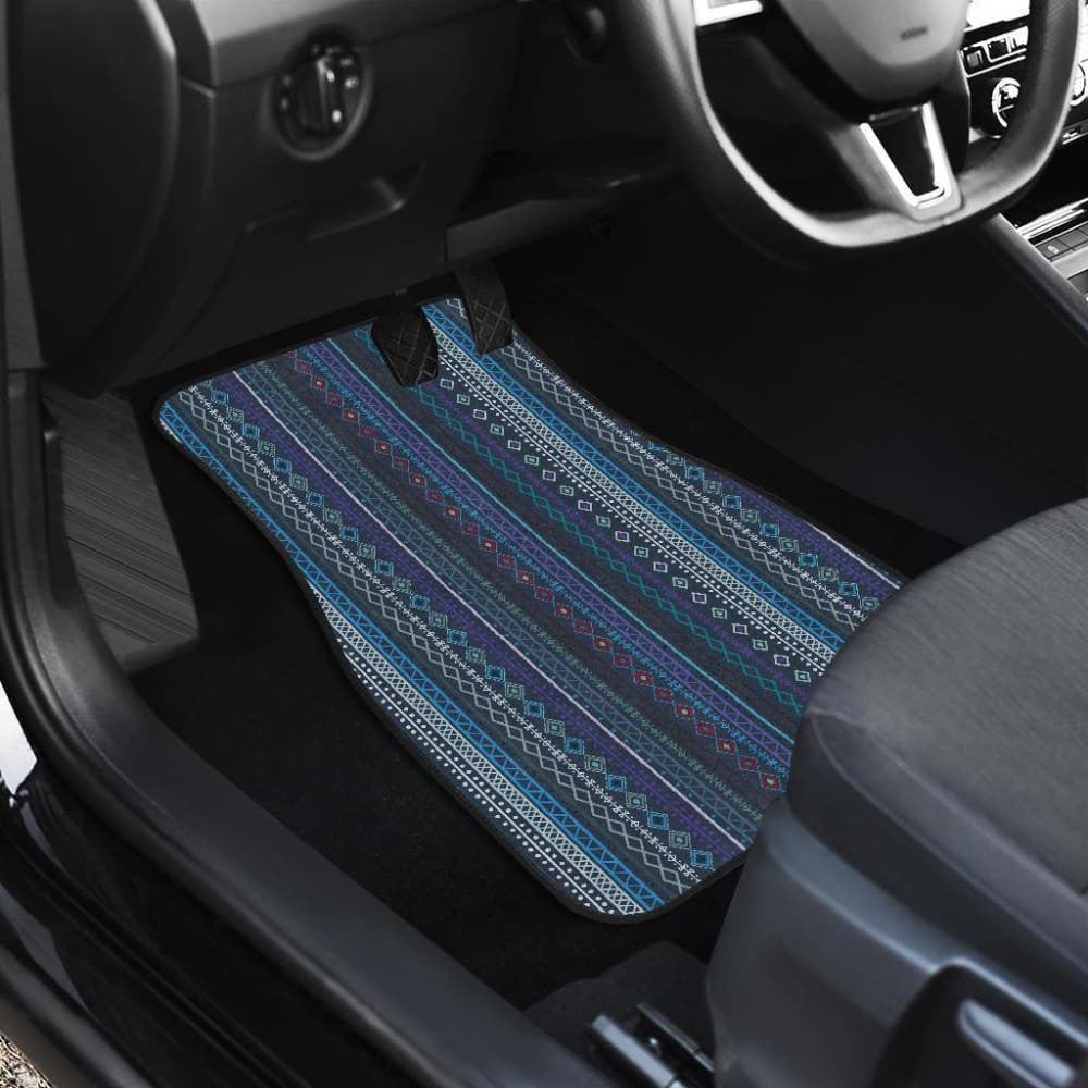 Blue Boho Stripes Cl Car Floor Mats