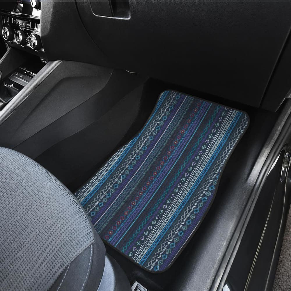 Blue Boho Stripes Cl Car Floor Mats