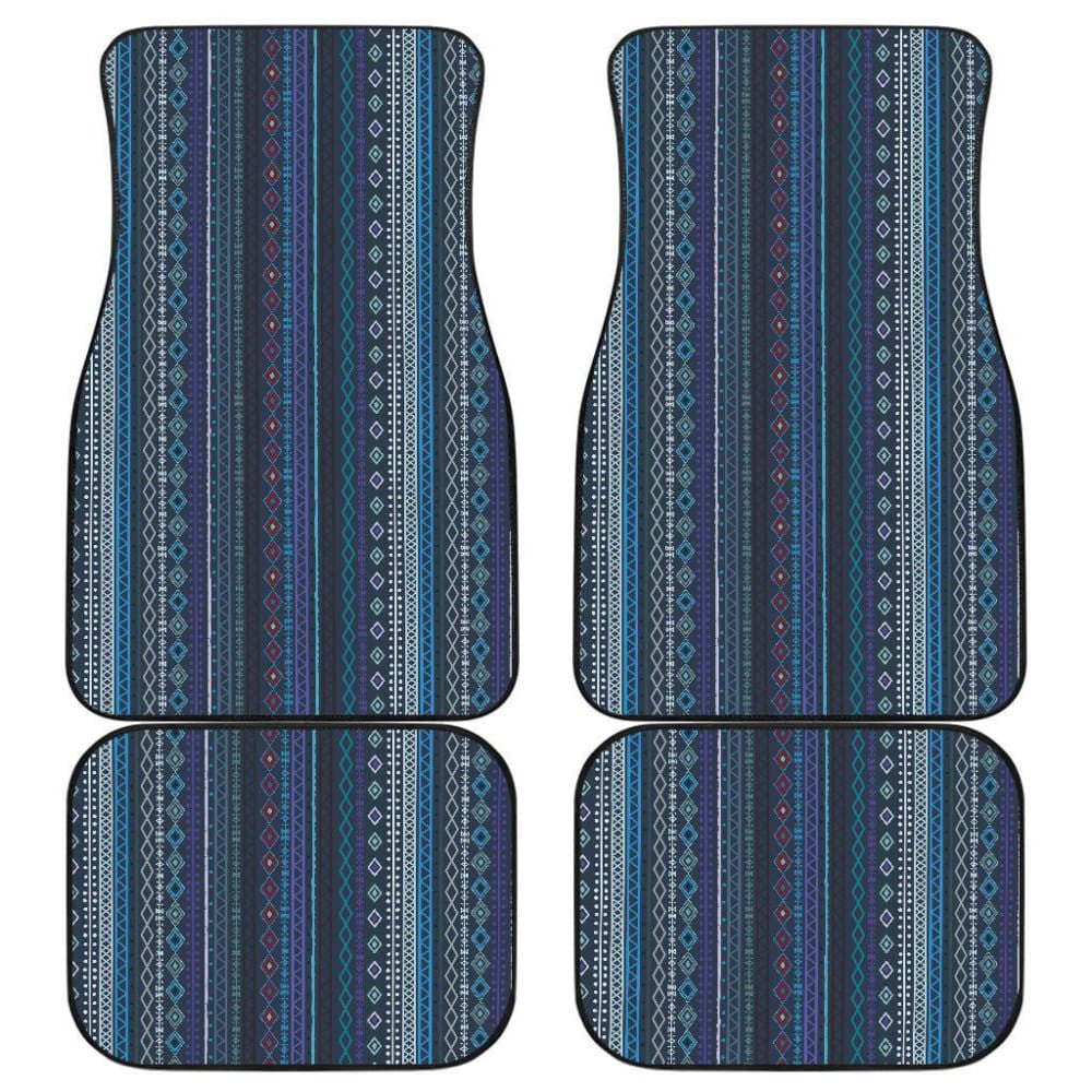 Blue Boho Stripes Cl Car Floor Mats