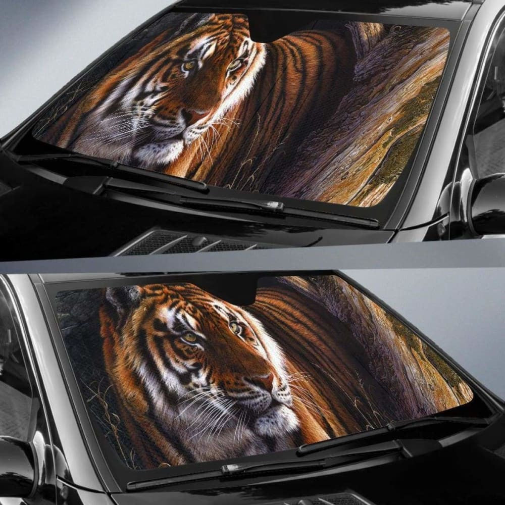 Tiger Oil Paint Hd Car Sun Shade