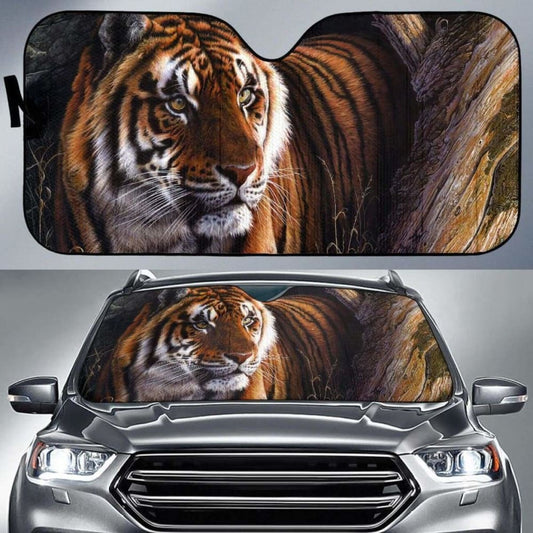 Tiger Oil Paint Hd Car Sun Shade