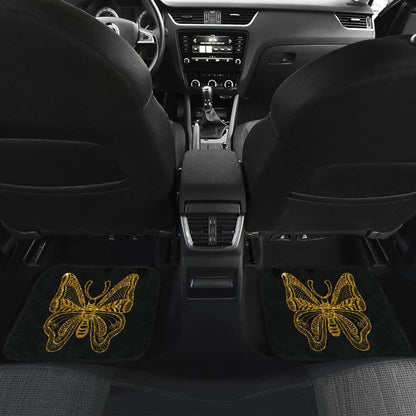 Beautiful Butterfly Gold Custom Car Floor Mats