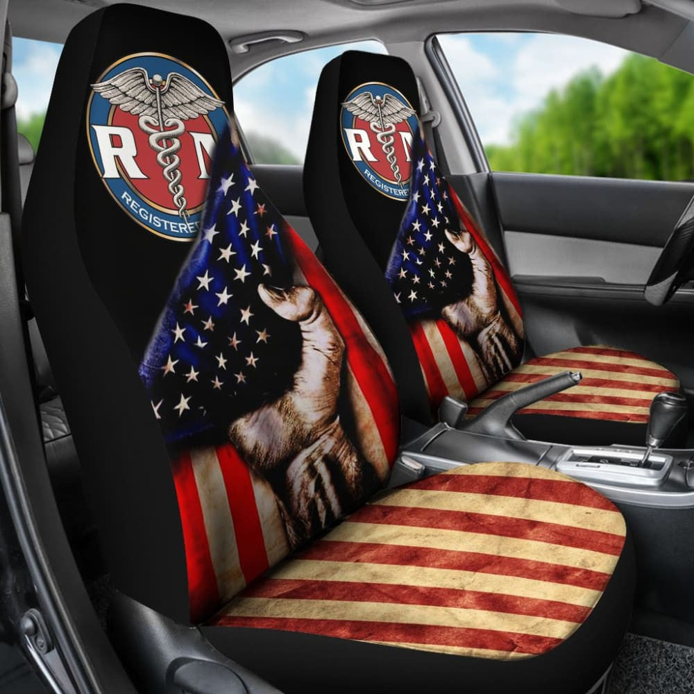 Amazing Patriot Nurse American Flag Car Seat Covers