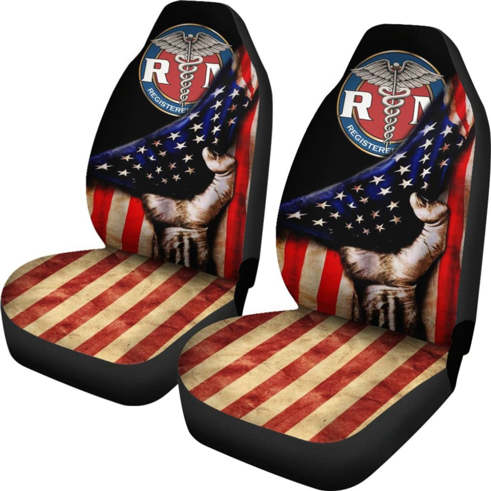 Amazing Patriot Nurse American Flag Car Seat Covers