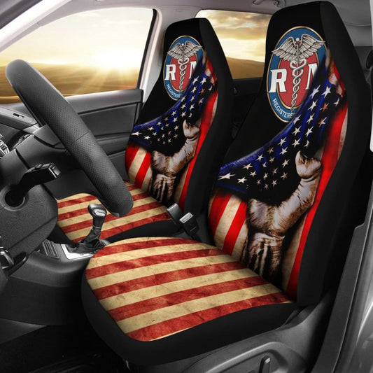 Amazing Patriot Nurse American Flag Car Seat Covers