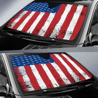 Distressed American Flag Auto Sun Car Shades