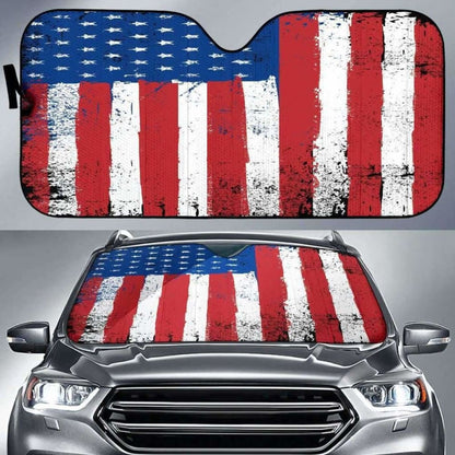 Distressed American Flag Auto Sun Car Shades