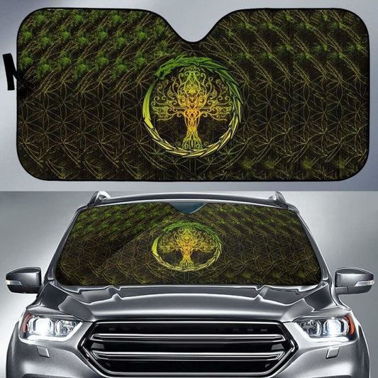 Celtic Auto Sun Shades - Tree Of Life And Dragon Circle