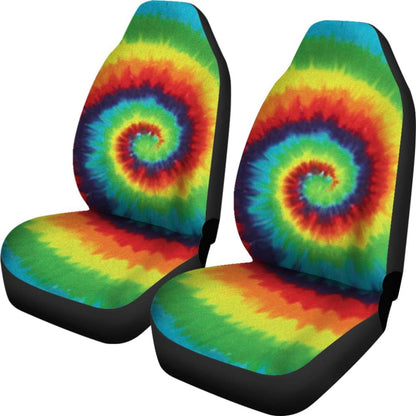 Abstract Tie Dye Rainbow Car Seat Covers