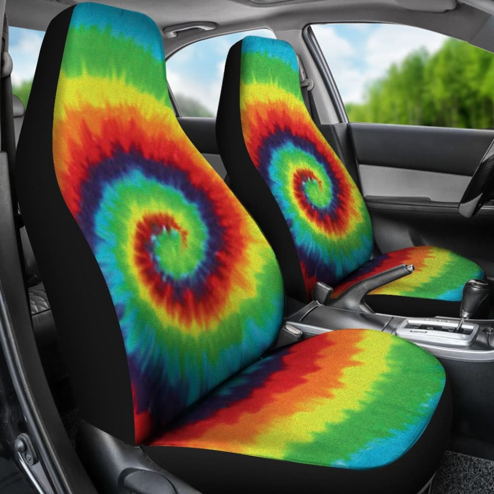 Abstract Tie Dye Rainbow Car Seat Covers