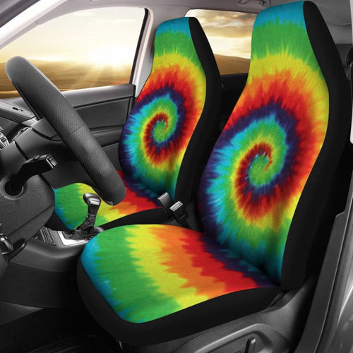 Abstract Tie Dye Rainbow Car Seat Covers