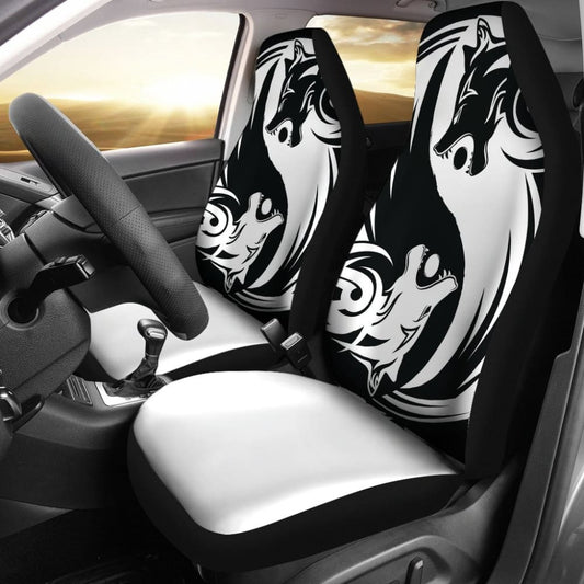 Viking Style Car Seat Cover - Ying Yang Wolf