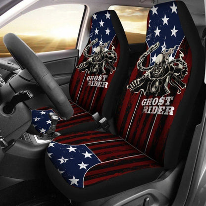 Ghost Rider Car Seat Covers American Flag Background