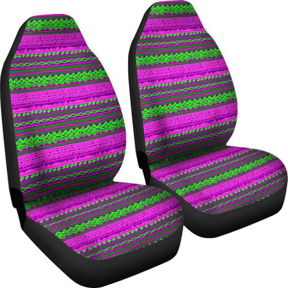 Abstract Car Seat Covers Aztec Watermelon Pink And Lime