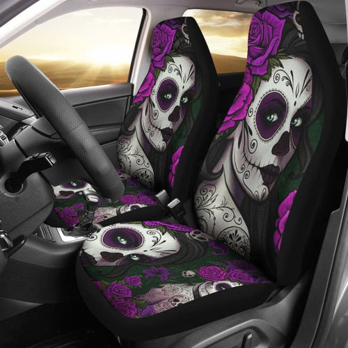 Pcs Sugar Skull Girls Car Seat Covers