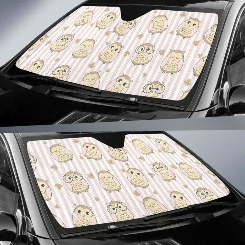 Cute Owl Leaf Car Auto Sun Shades