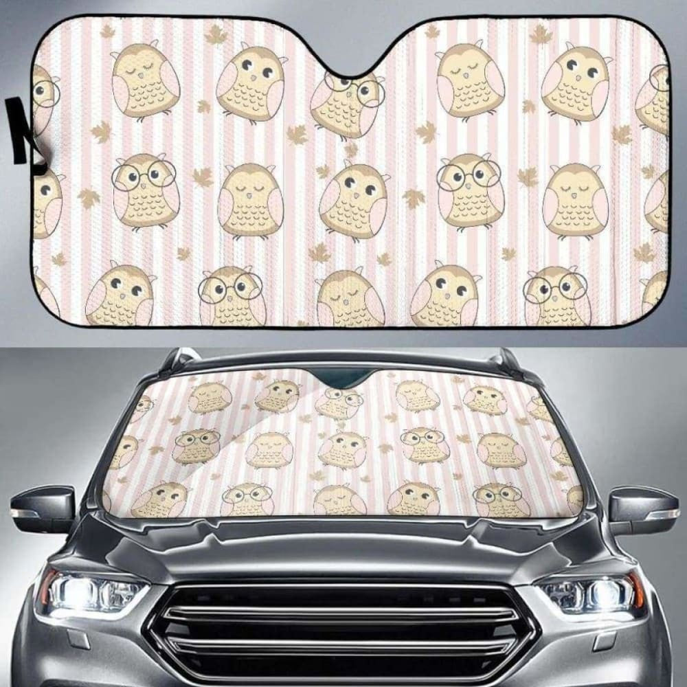 Cute Owl Leaf Car Auto Sun Shades