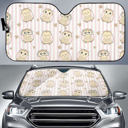 Cute Owl Leaf Car Auto Sun Shades