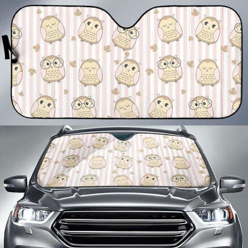 Cute Owl Leaf Car Auto Sun Shades