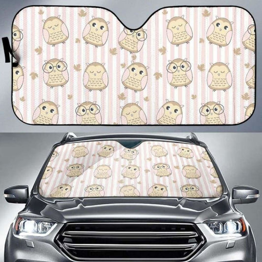 Cute Owl Leaf Car Auto Sun Shades