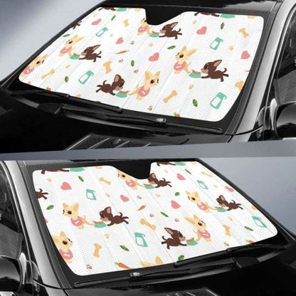 Cute Chihuahua Puppie Pattern Car Auto Sun Shades