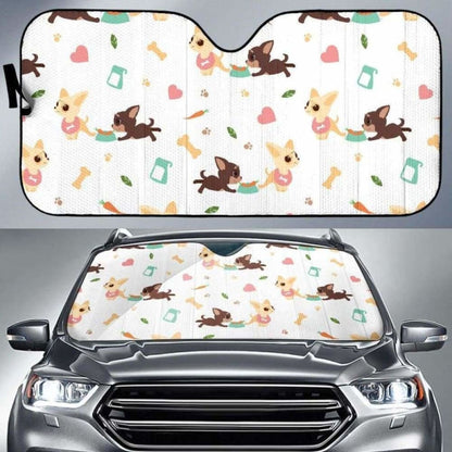 Cute Chihuahua Puppie Pattern Car Auto Sun Shades