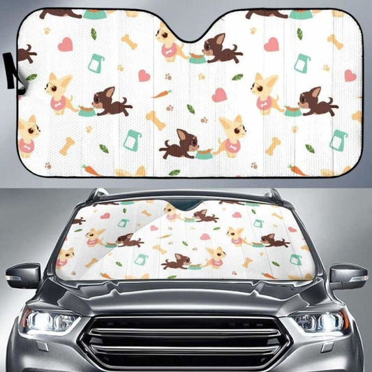 Cute Chihuahua Puppie Pattern Car Auto Sun Shades