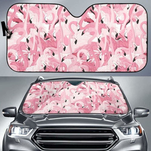 Pink Flamingos Pattern Background Car Auto Sun Shades